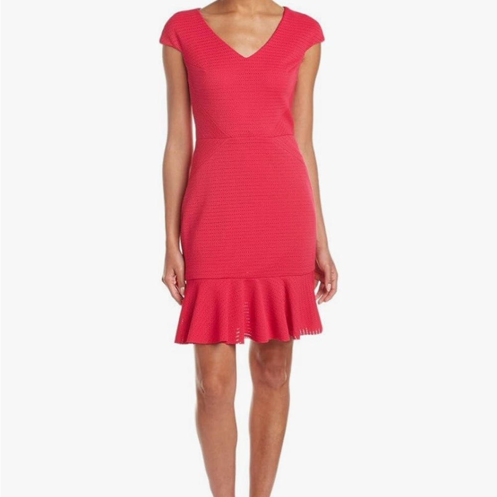 Cache hot pink textured dress size 2